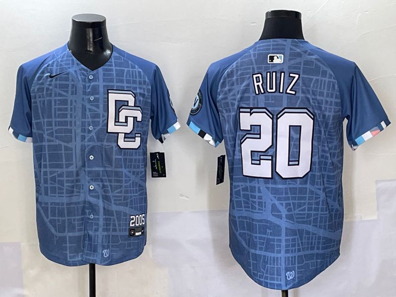 Men Washington Nationals #20 Ruiz Blue Joint Name 2025 Nike MLB Jersey style 1